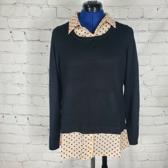 Adrianna Papell Women's Size M Printed Twofer Sweater - Picture 1 of 9